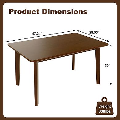 Pnronnc 5-Piece Dining Table Set, Wood Kitchen Table Set with Rectangle Table & 4 Upholstered Chairs