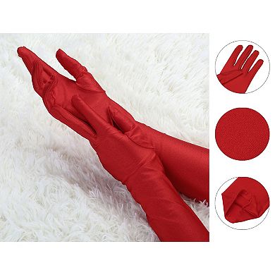 Women's Long Gloves Evening Party Full Finger Mittens Elegant Opera Glove