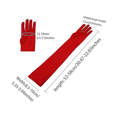 Women's Long Gloves Evening Party Full Finger Mittens Elegant Opera Glove