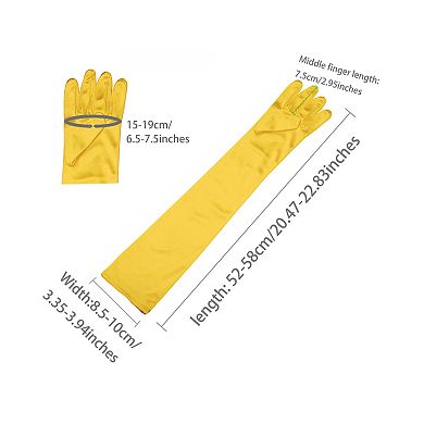 Women's Long Gloves Evening Party Full Finger Mittens Elegant Opera Glove
