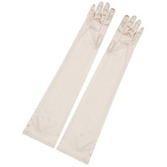 Women's Long Gloves Evening Party Full Finger Mittens Elegant Opera Glove