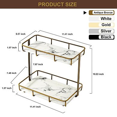 Stainless Steel Base with White Marble Tray