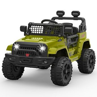 12V Kids Ride On Truck with Parent Remote Control,Spring Suspension,LED Lights,Off-Road Electric Car