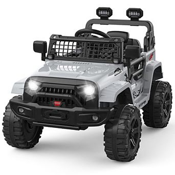 12V Kids Ride On Truck with Parent Remote Control,Spring Suspension,LED Lights,Off-Road Electric Car