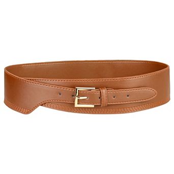 Womens Obi Waist Belt Vintage Faux Leather Buckle Wide Belts Waistband for Dress Coat