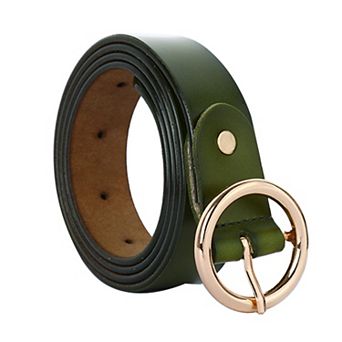 Fashionable Stylish Leather Belt Round Pin Buckle Casual for Women Men