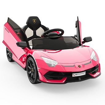 Licensed Lamborghini 12V Electric Ride-On Car,Parent Remote,2-Speed Modes,LED Lights,Hydraulic Doors