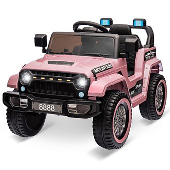 12V Kids Ride-On Truck with Remote Control,LED Lights Battery Powered Electric Vehicle for Toddlers