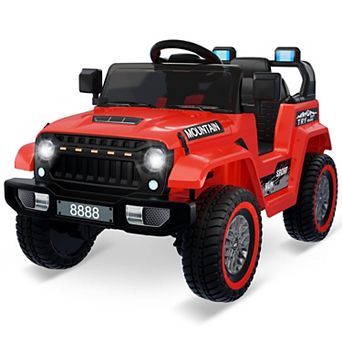 12V Kids Ride-On Truck with Remote Control,LED Lights Battery Powered Electric Vehicle for Toddlers