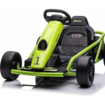 24V Ride-On Go Kart for Teens, Dual 300W Motors,9Ah Battery,Drifting Wheels,Music & Horn,Metal Frame