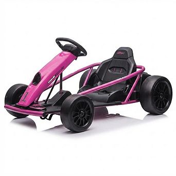 24V Ride-On Go Kart for Teens, Dual 300W Motors,9Ah Battery,Drifting Wheels,Music & Horn,Metal Frame