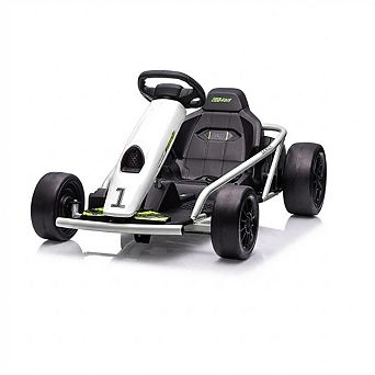 24V Ride-On Go Kart for Teens, Dual 300W Motors,9Ah Battery,Drifting Wheels,Music & Horn,Metal Frame