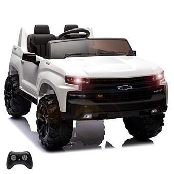 24V Licensed Chevrolet Silverado 2-Seater Electric Ride-On Car Large 21" Seats Powered Truck Toy