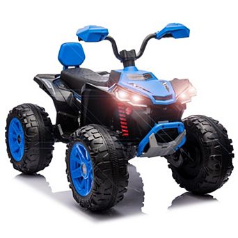 24V Kids 2-Seater Electric ATV with Powerful Dual 550W Motors, Off-Road 4 Wheeler, Music Player