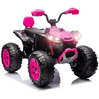 24V Kids 2-Seater Electric ATV with Powerful Dual 550W Motors, Off-Road 4 Wheeler, Music Player