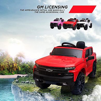 12V Licensed Chevrolet Silverado Kids Ride-On Truck with Remote Control,Bluetooth Speaker,LED Lights