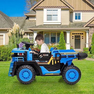 24V 2-Seater Ride-On Dump Truck for Kids with Parent Remote Control, Electric Dump Bed,2WD/4WD Modes