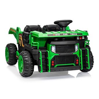 24V 2-Seater Ride-On Dump Truck for Kids with Parent Remote Control, Electric Dump Bed,2WD/4WD Modes
