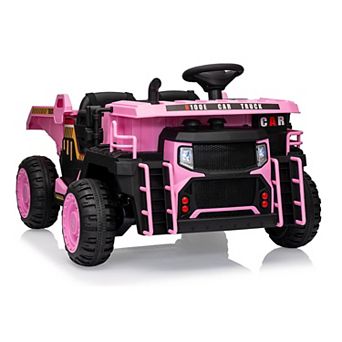 24V 2-Seater Ride-On Dump Truck for Kids with Parent Remote Control, Electric Dump Bed,2WD/4WD Modes