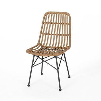 Stackable Outdoor Dining Chair With Weather Resistant Wicker For Patio