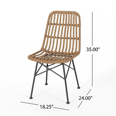 Stackable Outdoor Dining Chair With Weather Resistant Wicker For Patio