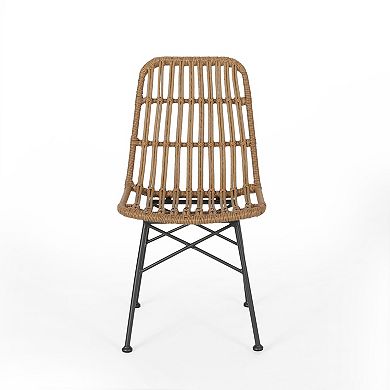 Stackable Outdoor Dining Chair With Weather Resistant Wicker For Patio