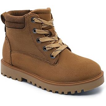 HOMEHOT Girls Boys Combat Hiking Snow Boots Waterproof with Lace Up Side Zipper