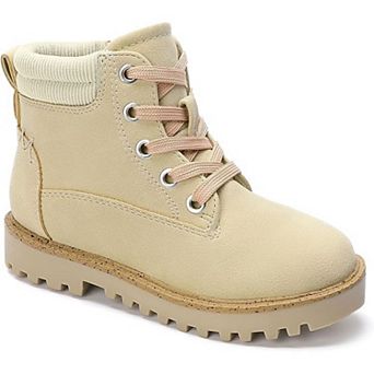 HOMEHOT Girls Boys Combat Hiking Snow Boots Waterproof with Lace Up Side Zipper