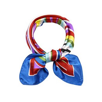 Women's Small Square Scarf Scarves Leopard Printed Striped Neckerchief
