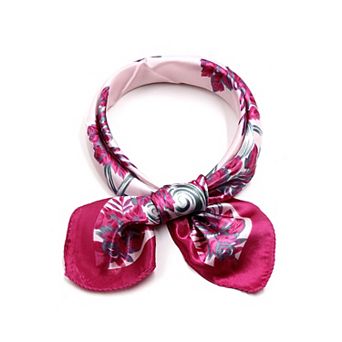 Women's Small Square Scarf Scarves Leopard Printed Striped Neckerchief