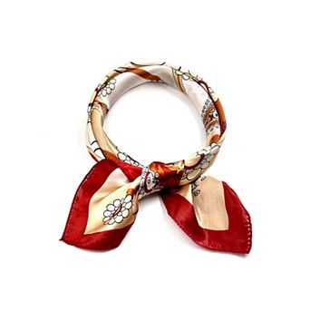 Women's Small Square Scarf Scarves Leopard Printed Striped Neckerchief