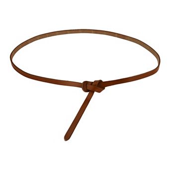 Adjustable Belt Leather Skinny Waistband No Buckle Fit to Dress for Women