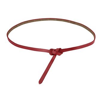 Adjustable Belt Leather Skinny Waistband No Buckle Fit to Dress for Women