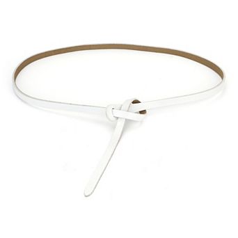 Adjustable Belt Leather Skinny Waistband No Buckle Fit to Dress for Women