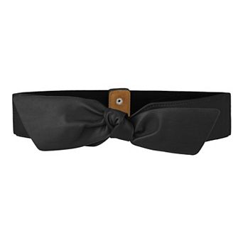 Women Wide Elastic Waist Belts Bow Knot Belts Snap Button