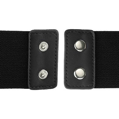 Women Wide Elastic Waist Belts Bow Knot Belts Snap Button