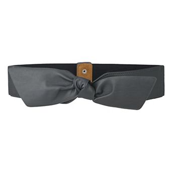 Women Wide Elastic Waist Belts Bow Knot Belts Snap Button