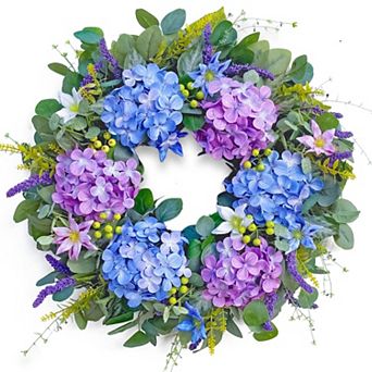Monet Blue Purple Hydrangea Spring Wreath