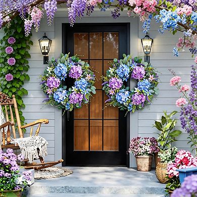 Monet Blue Purple Hydrangea Spring Wreath