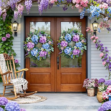 Monet Blue Purple Hydrangea Spring Wreath