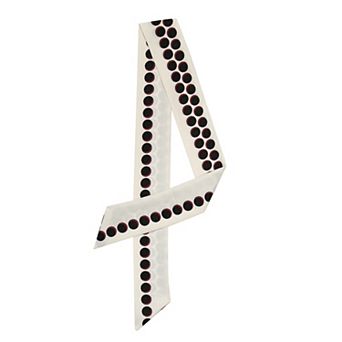 Women Polka Dots Stripe Heart Print Skinny Scarf Sharp Neck Scarves Double-Sided Neckerchief