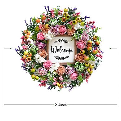 Berry Floral Welcome Wreath Spring Summer