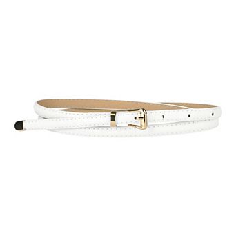 Women's Skinny Embossed Leather Belts Alloy Pin Buckle Belt for Jeans Dresses Pants