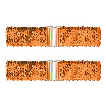 Ladies Stretchy Wide Waist Belts Interlock Buckles Shinny Sequins Decor Belts for Dresses