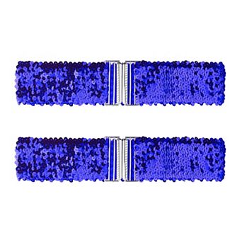 Ladies Stretchy Wide Waist Belts Interlock Buckles Shinny Sequins Decor Belts for Dresses