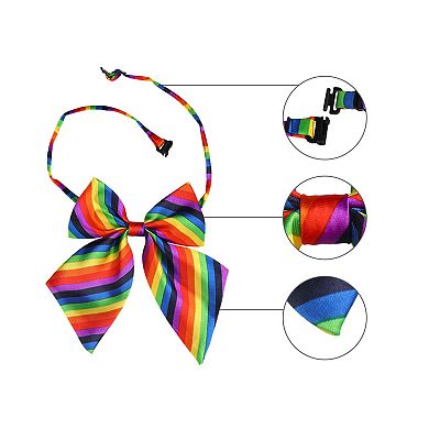 Striped Pre-Tied Uniform Adjustable Bow Tie for Cosplay Costume for Men Women
