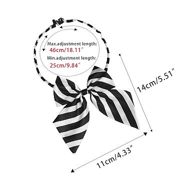 Striped Pre-Tied Uniform Adjustable Bow Tie for Cosplay Costume for Men Women