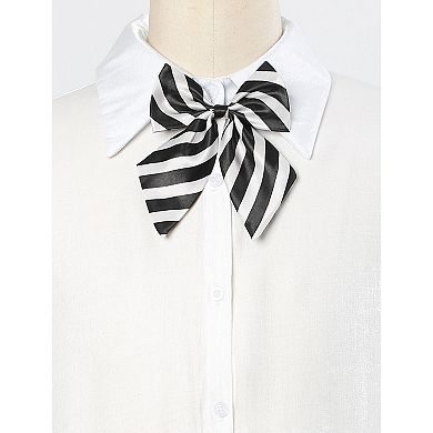 Striped Pre-Tied Uniform Adjustable Bow Tie for Cosplay Costume for Men Women