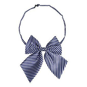 Striped Pre-Tied Uniform Adjustable Bow Tie for Cosplay Costume for Men Women