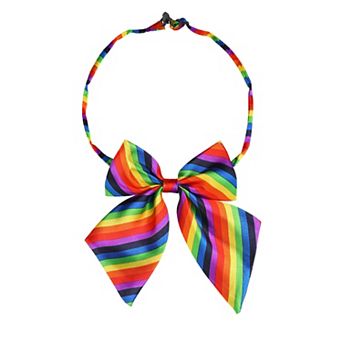 Striped Pre-Tied Uniform Adjustable Bow Tie for Cosplay Costume for Men Women